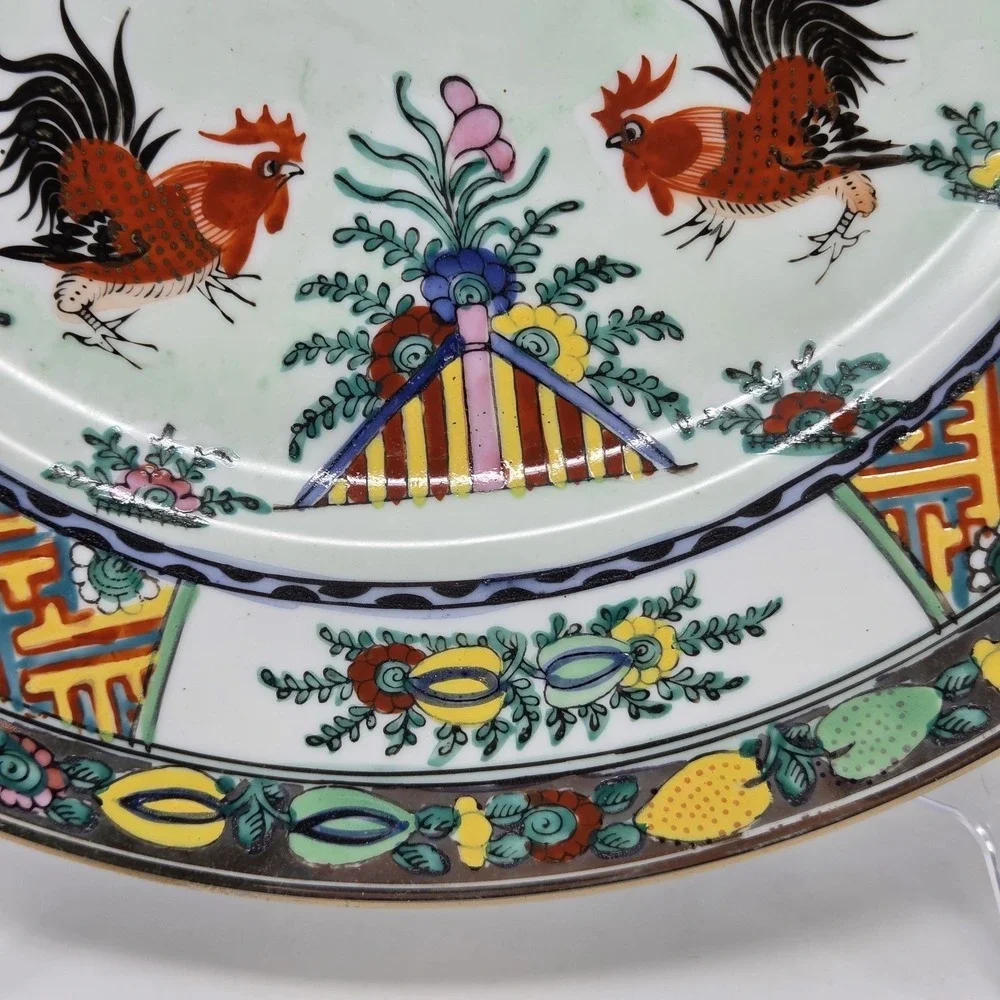VTG RARE Yuet Tung YT Hand-Painted‎ Hong Kong Rooster 12